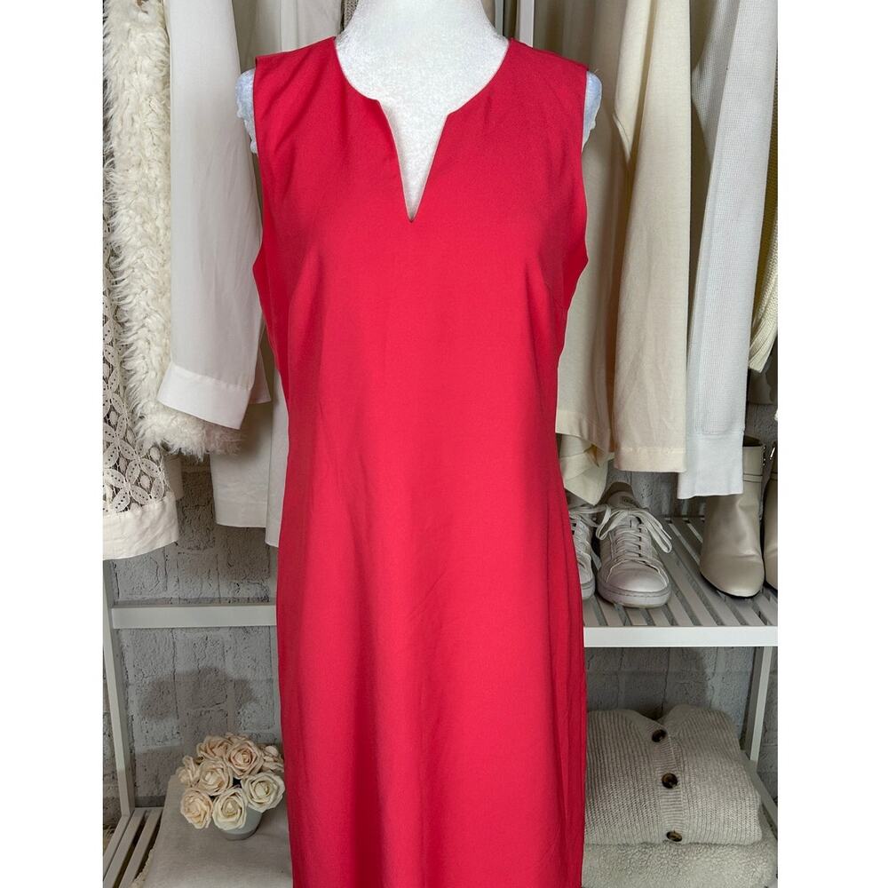 J. Crew Women's Size 6 Pink V Neck Back Zip Knee Length Shift Dress #0547
